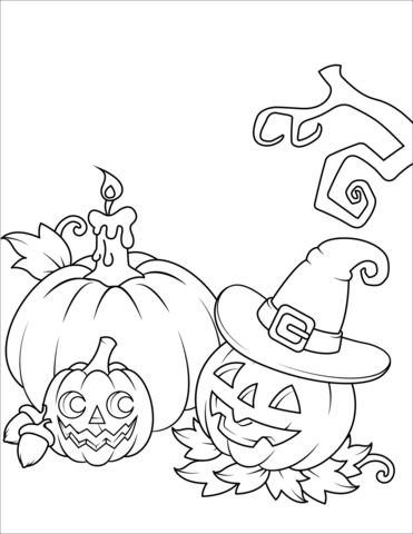 Coloring book of talking pumpkins